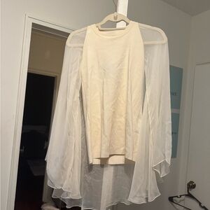 Ralph Lauren Cream Cape Knit Top